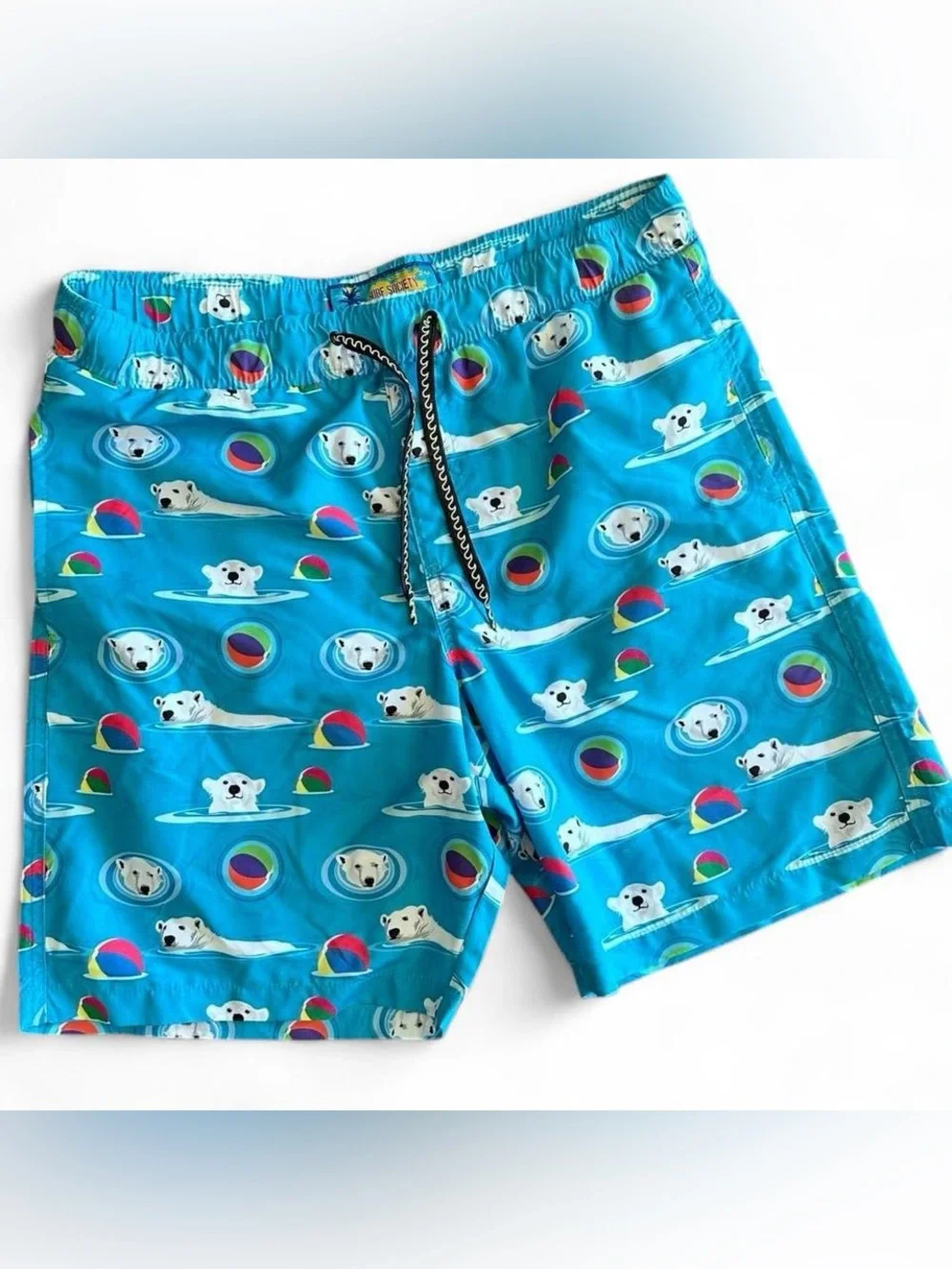 NWOT Men’s Surf Society Swimwear Blue Beachball & Polar Beach Swim Board Shorts